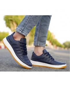 Navy Blue leather style Trendy shoes for Men and Boys